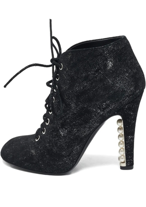 CHANEL Pre-Owned canvas boots - Black