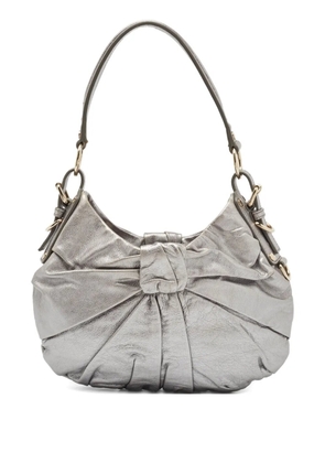 Saint Laurent Pre-Owned bow-detail leather shoulder bag - Silver