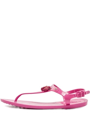 Tod's Vintage rubber embellished sandals - Pink