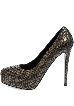 Le Silla 135mm python platform pumps - Black