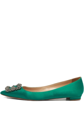 Manolo Blahnik hangisi satin ballet flats - Green
