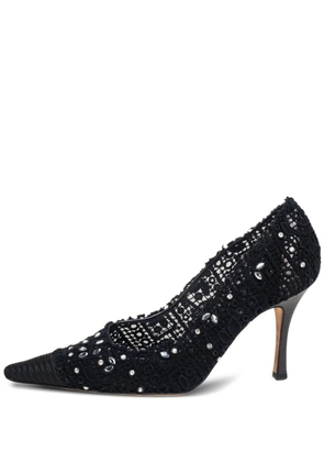 René Caovilla pre-owned 100mm crystal-embellished pumps - Black
