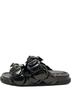 Valentino Garavani Pre-Owned 03 Rose Edition Atelier leather slides - Black