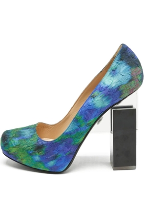 Nicholas Kirkwood 130mm block-heel pumps - Blue