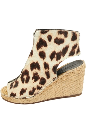 Celine Pre-Owned animal-print wedge sandals - Neutrals