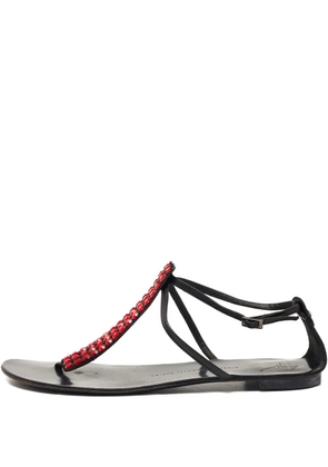 Giuseppe Zanotti Vintage Pre-Owned crystal-embellished leather sandals - Black