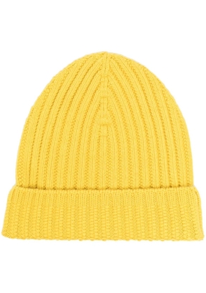Barrie ribbed cashmere beanie - Yellow