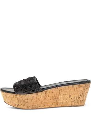 Tory Burch Pre-owned 70mm laser-cut platform sandals - Black