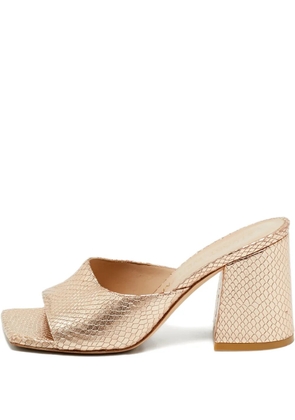 Stuart Weitzman snakeskin-embossed leather sandals - Gold