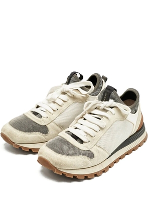 Brunello Cucinelli mesh suede sneakers - Grey