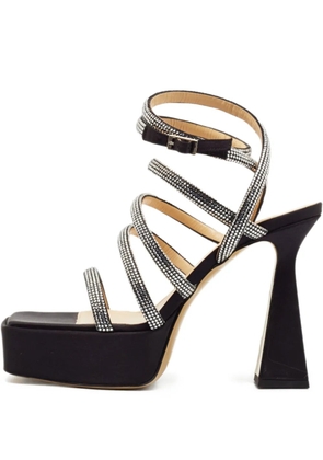 MACH & MACH pre-owned 130mm rhinestone-embellished strappy sandals - Black