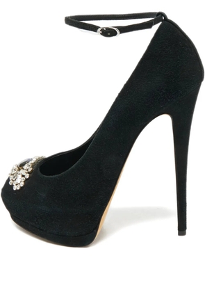 Giuseppe Zanotti Vintage suede crystal-embellished platform sandals - Black