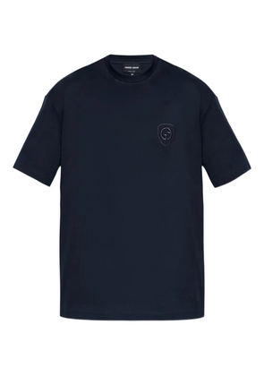 Giorgio Armani embroidered short-sleeve T-shirt - Blue