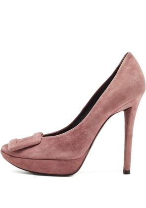 Roger Vivier Vintage 125mm suede buckle pumps - Purple