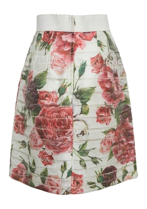 Dolce & Gabbana Pre-Owned floral-print crepe skirt - White