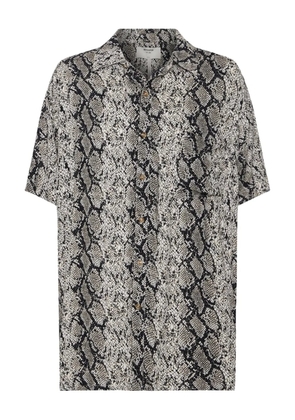 One Teaspoon snake-print short-sleeve shirt - Grey