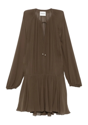 MARANT ÉTOILE pleated drawstring dress - Green