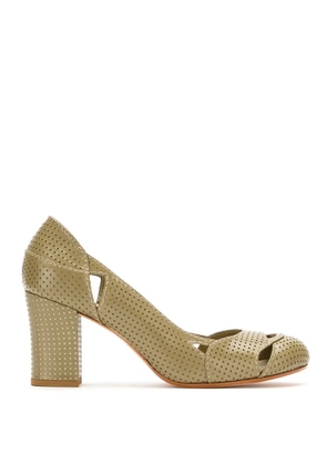 Sarah Chofakian Bruxelas perforated leather pumps - Green