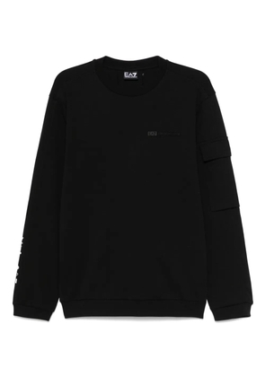 Ea7 Emporio Armani rubberised logo-print sweatshirt - Black