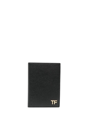 TOM FORD logo-plaque leather wallet - Black