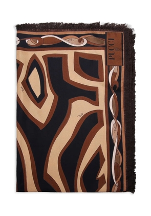 PUCCI fringed abstract-pattern scarf - Black