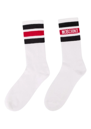 Moschino logo-embroidery socks - White