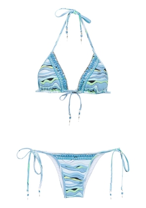Amir Slama embroidered bikini - Blue