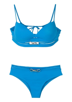 Amir Slama metallic embellishments bikini set - Blue