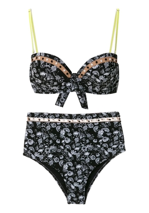 Amir Slama Margarida printed bikini set - Black