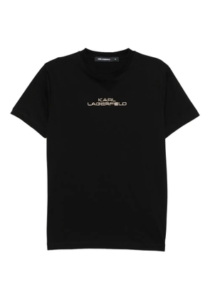 Karl Lagerfeld logo-embossed T-shirt - Black