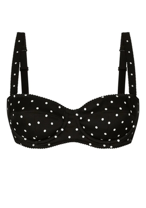 Dolce & Gabbana polka dot-print balconette bra - Black