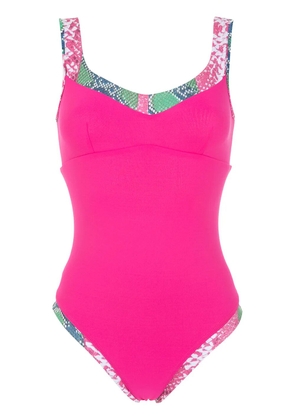 Amir Slama snakeskin print swimsuit - Pink
