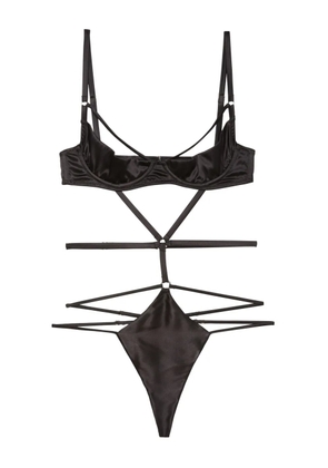 Fleur Du Mal strappy bondage underwire bodysuit - Black