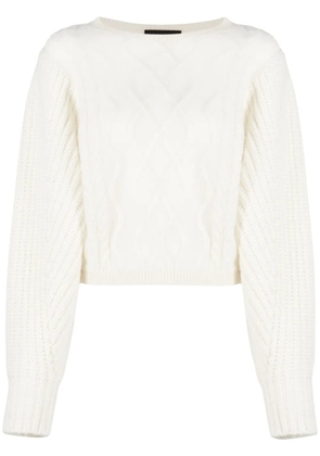 Fabiana Filippi cable-knit wool-blend jumper - White
