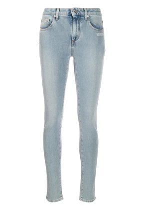 Off-White embroidered details skinny jeans - Blue