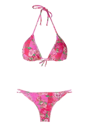 Amir Slama floral-print bikini set - Pink