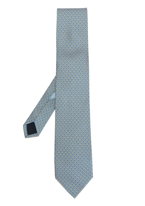 Ferragamo Gancini pattern tie - Blue