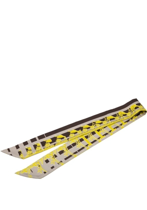 Hermès Pre-Owned 2000-2025 24 Faubourg Ginza 541 Silk Twilly Scarf scarves - Grey