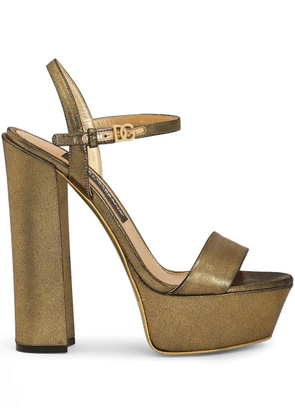 Dolce & Gabbana 145mm logo sandals - Gold