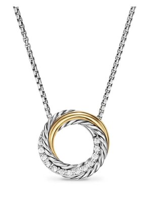 David Yurman 18kt yellow gold and sterling silver Crossover diamond pendant necklace (1.25mm)