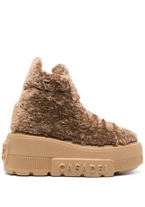Casadei Nexus fleece-texture sneakers - Neutrals