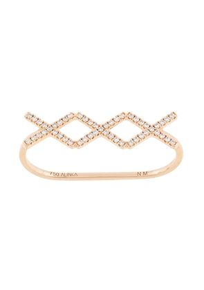 ALINKA 18kt rose gold KATIA TRIO diamond two-finger ring