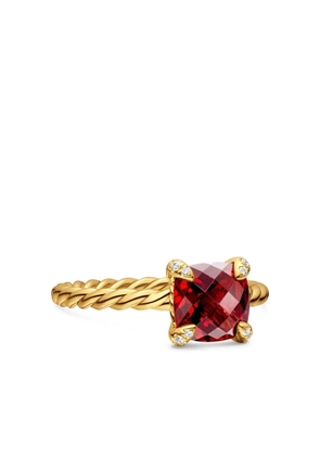 David Yurman 18kt yellow gold Chatelaine garnet and diamond ring (7mm)