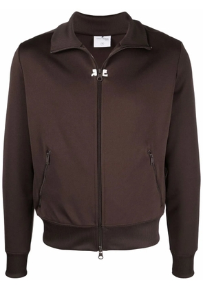 Courrèges logo-patch bomber jacket - Brown