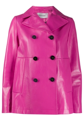 Valentino Garavani double-breasted leather jacket - Pink