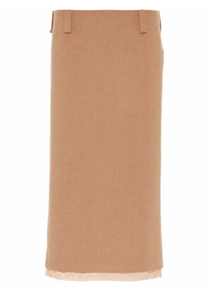 Miu Miu camel-hair pencil skirt - Brown