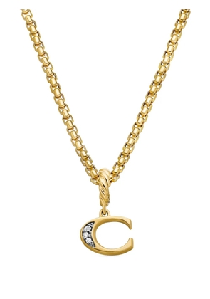 David Yurman 18kt yellow gold Pavé Initial diamond pendant