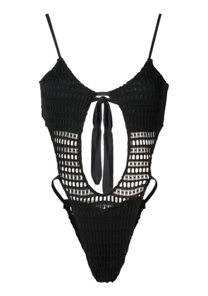 Amir Slama open-knit cut-out one-piece - Black