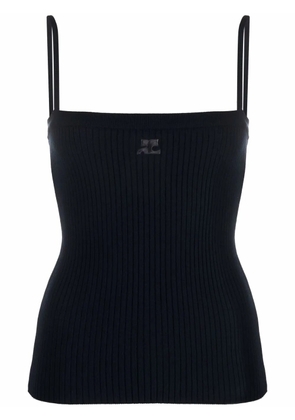 Courrèges logo-embroidered tank top - Blue