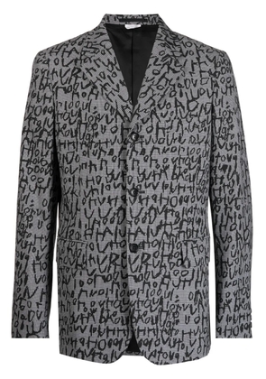 Comme des Garçons Homme Plus abstract-pattern print notched-lapels blazer - Black